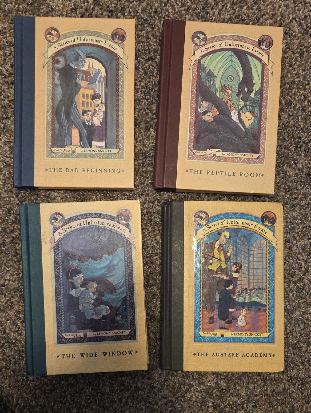 A Series of Unfortunate Events Hardcover Set (4 Books) - Illustrated Covers